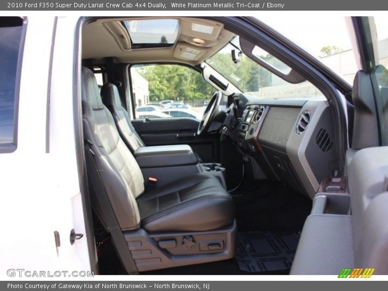 White Platinum Metallic Tri-Coat / Ebony 2010 Ford F350 Super Duty Lariat Crew Cab 4x4 Dually