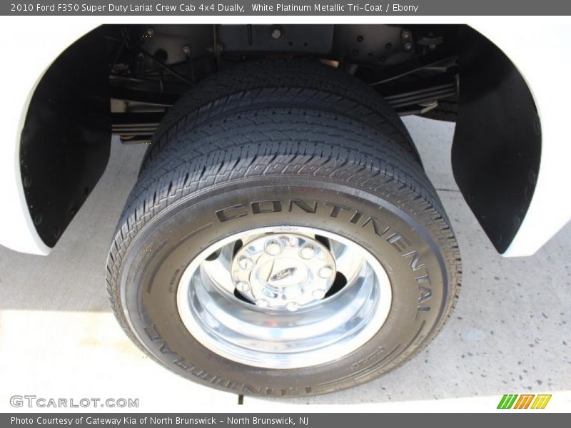 White Platinum Metallic Tri-Coat / Ebony 2010 Ford F350 Super Duty Lariat Crew Cab 4x4 Dually