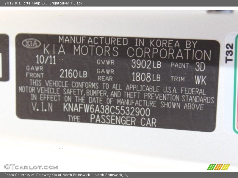 Bright Silver / Black 2012 Kia Forte Koup SX