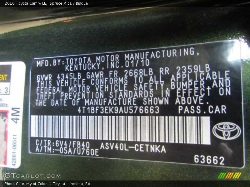 Spruce Mica / Bisque 2010 Toyota Camry LE