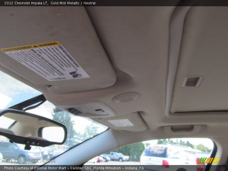 Gold Mist Metallic / Neutral 2012 Chevrolet Impala LT