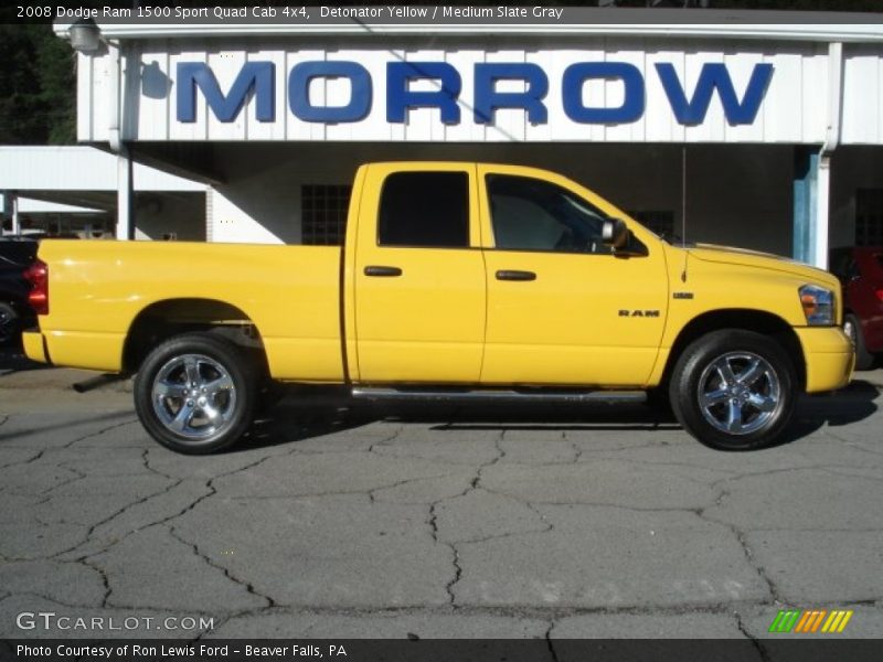 Detonator Yellow / Medium Slate Gray 2008 Dodge Ram 1500 Sport Quad Cab 4x4