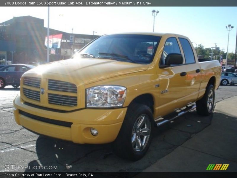 Detonator Yellow / Medium Slate Gray 2008 Dodge Ram 1500 Sport Quad Cab 4x4