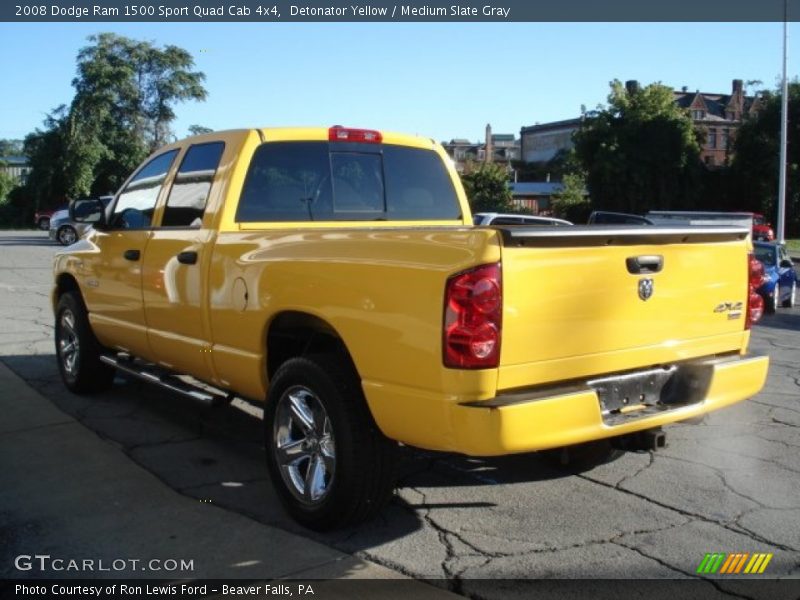 Detonator Yellow / Medium Slate Gray 2008 Dodge Ram 1500 Sport Quad Cab 4x4