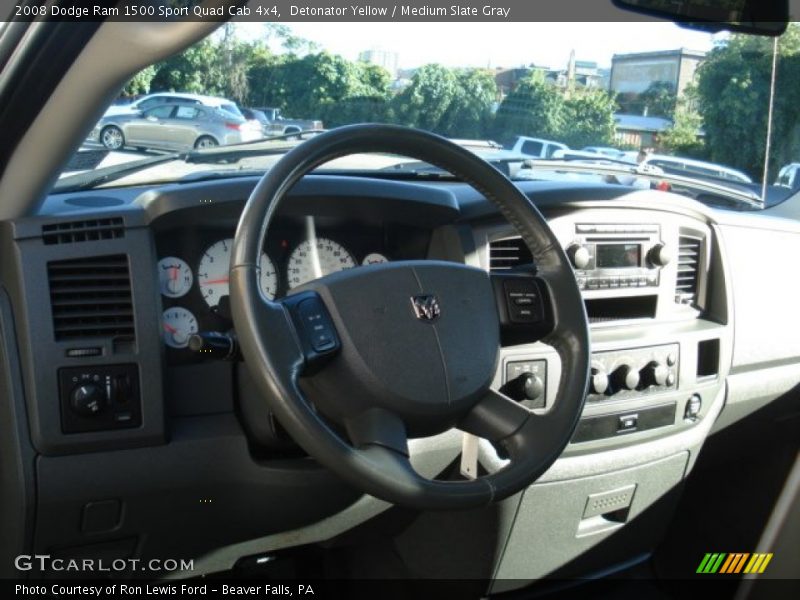 Detonator Yellow / Medium Slate Gray 2008 Dodge Ram 1500 Sport Quad Cab 4x4