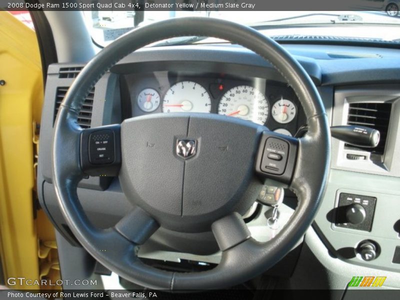 Detonator Yellow / Medium Slate Gray 2008 Dodge Ram 1500 Sport Quad Cab 4x4