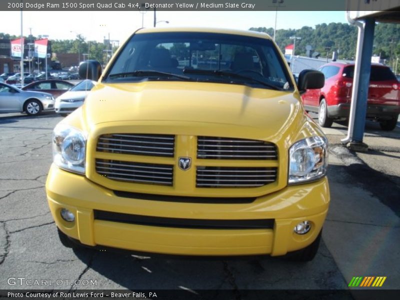Detonator Yellow / Medium Slate Gray 2008 Dodge Ram 1500 Sport Quad Cab 4x4