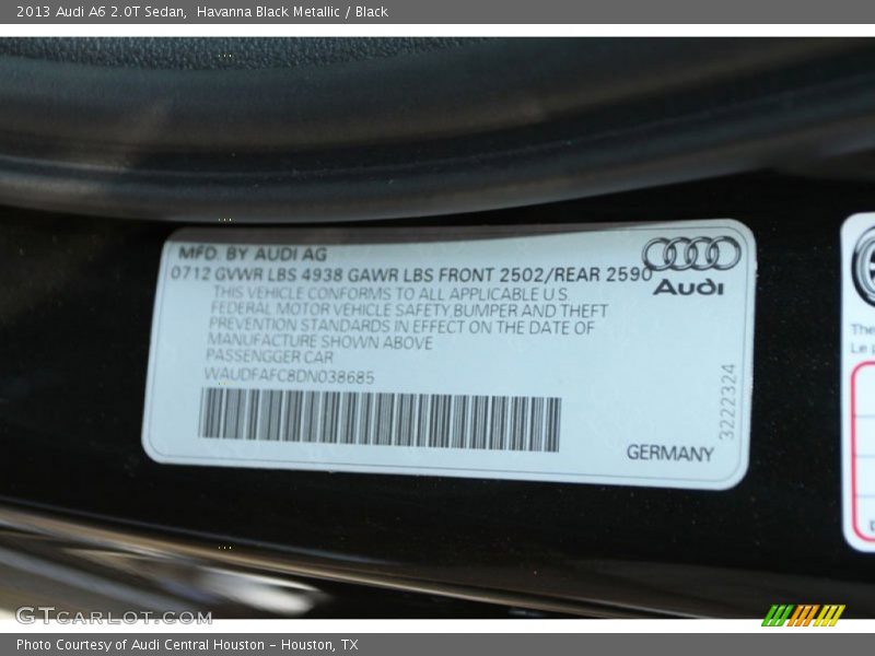 Havanna Black Metallic / Black 2013 Audi A6 2.0T Sedan