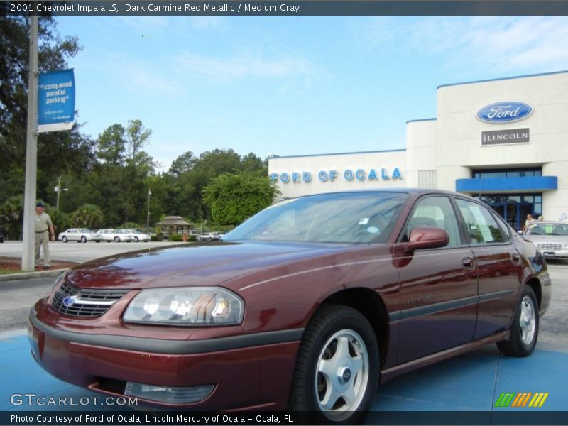 Dark Carmine Red Metallic / Medium Gray 2001 Chevrolet Impala LS