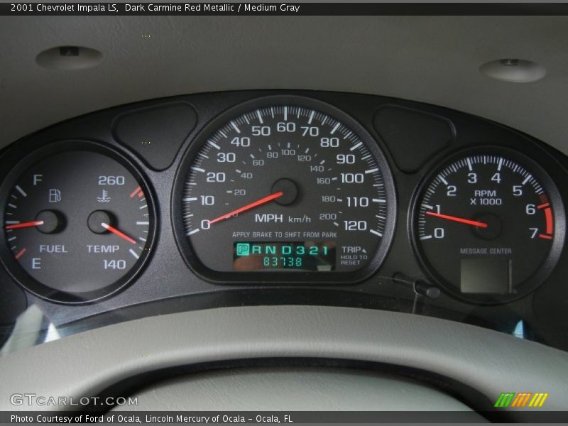 Dark Carmine Red Metallic / Medium Gray 2001 Chevrolet Impala LS