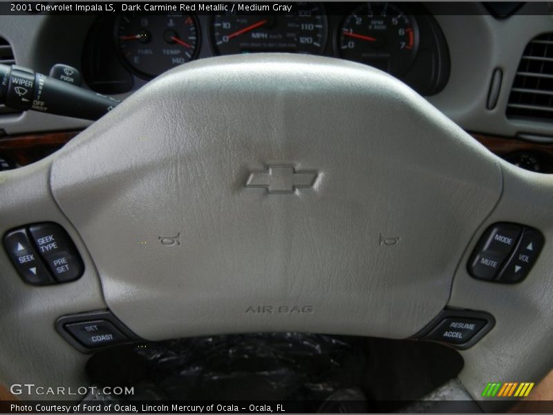 Dark Carmine Red Metallic / Medium Gray 2001 Chevrolet Impala LS