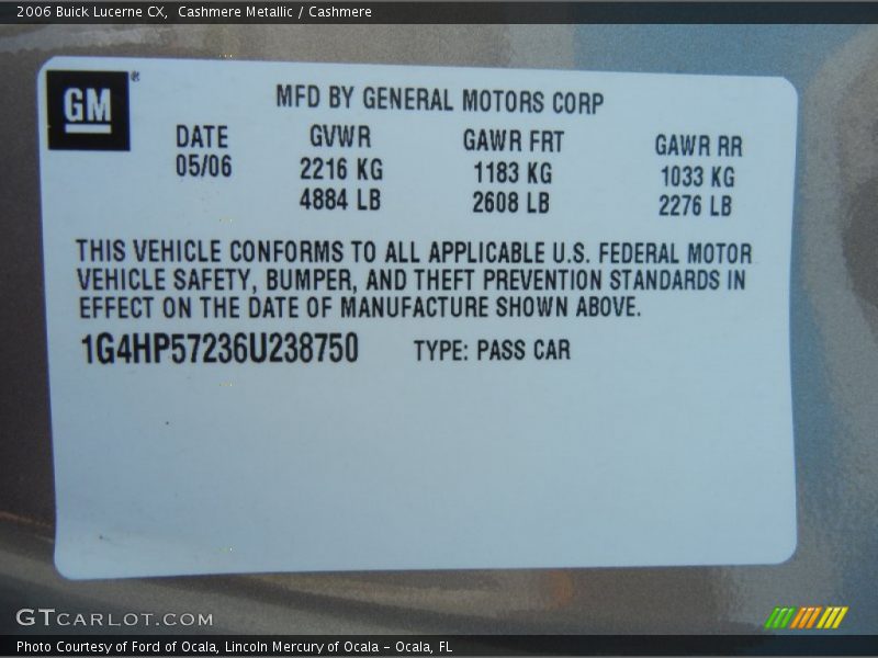 Cashmere Metallic / Cashmere 2006 Buick Lucerne CX