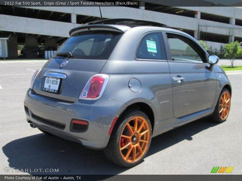 Grigio (Grey) / Sport Tessuto Nero/Nero (Black/Black) 2012 Fiat 500 Sport