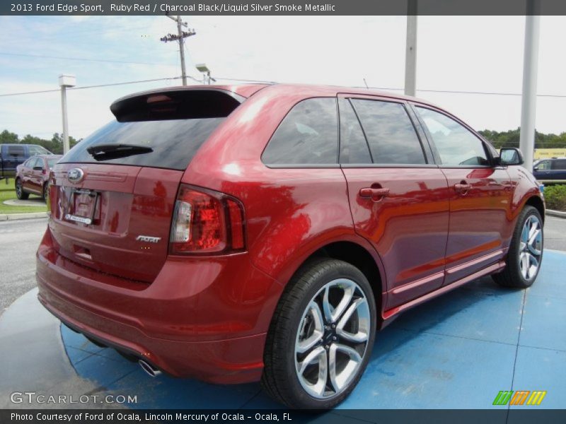 Ruby Red / Charcoal Black/Liquid Silver Smoke Metallic 2013 Ford Edge Sport