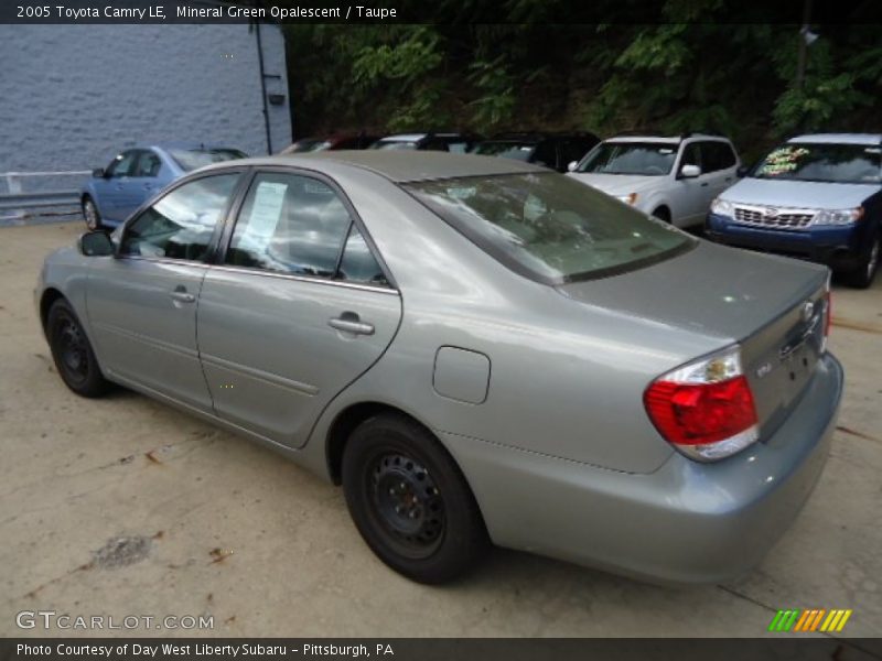 Mineral Green Opalescent / Taupe 2005 Toyota Camry LE