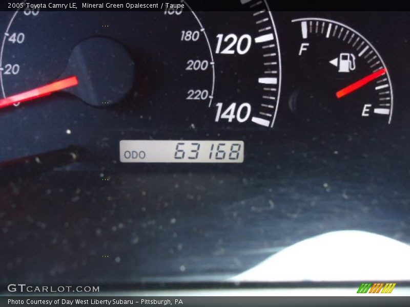 Mineral Green Opalescent / Taupe 2005 Toyota Camry LE