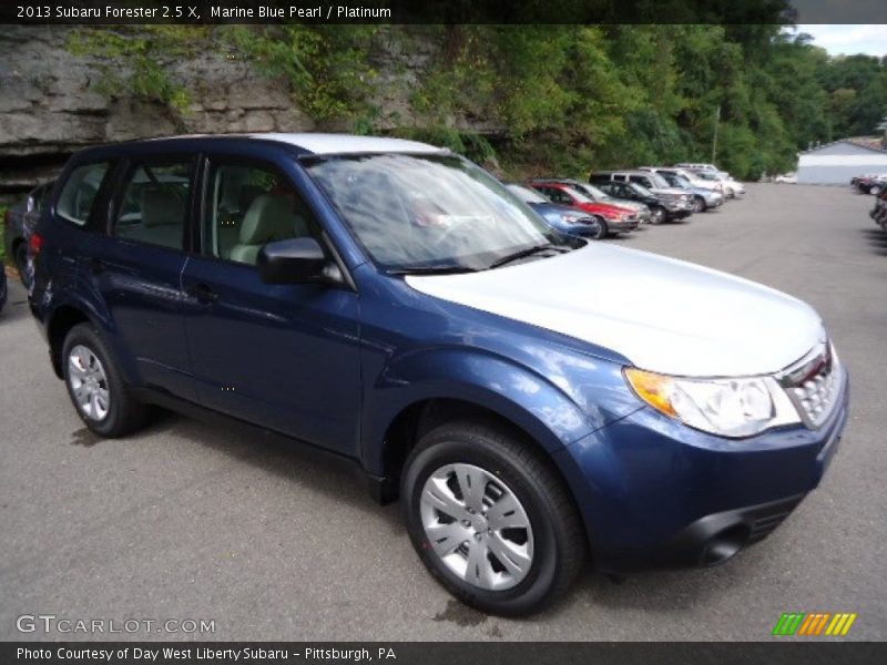 Marine Blue Pearl / Platinum 2013 Subaru Forester 2.5 X