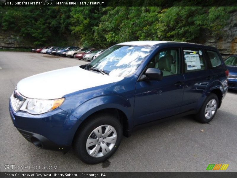 Marine Blue Pearl / Platinum 2013 Subaru Forester 2.5 X