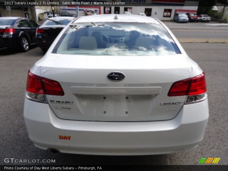 Satin White Pearl / Warm Ivory Leather 2013 Subaru Legacy 2.5i Limited