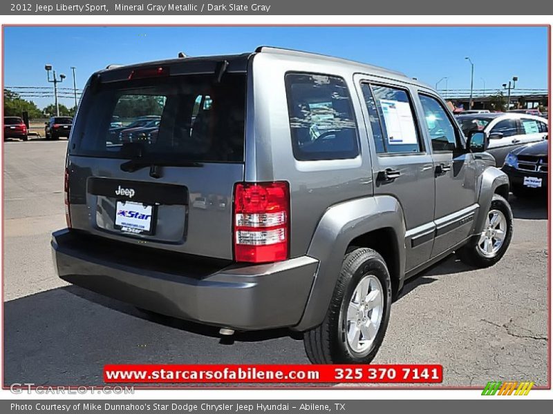 Mineral Gray Metallic / Dark Slate Gray 2012 Jeep Liberty Sport