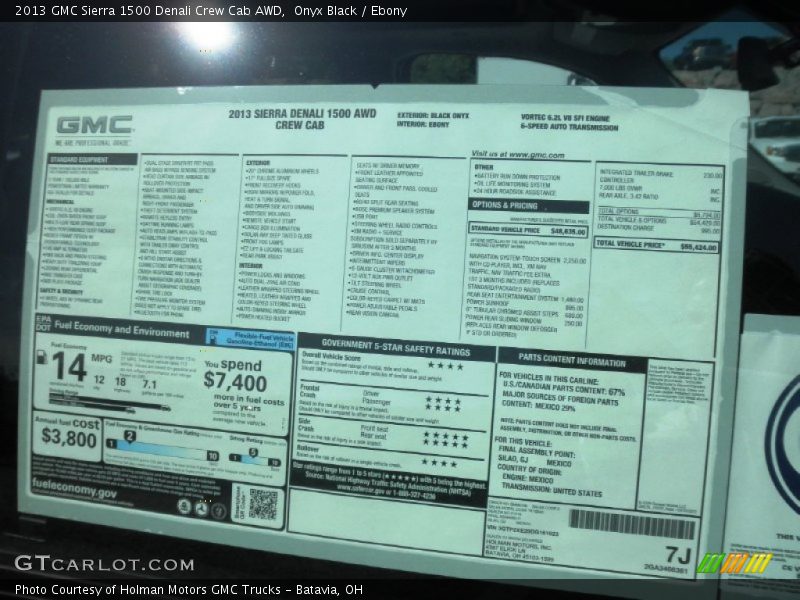 Onyx Black / Ebony 2013 GMC Sierra 1500 Denali Crew Cab AWD