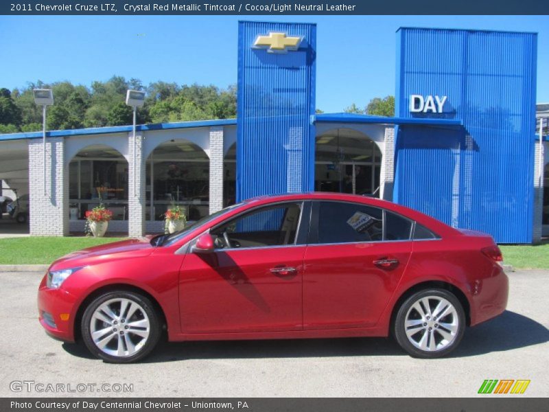 Crystal Red Metallic Tintcoat / Cocoa/Light Neutral Leather 2011 Chevrolet Cruze LTZ