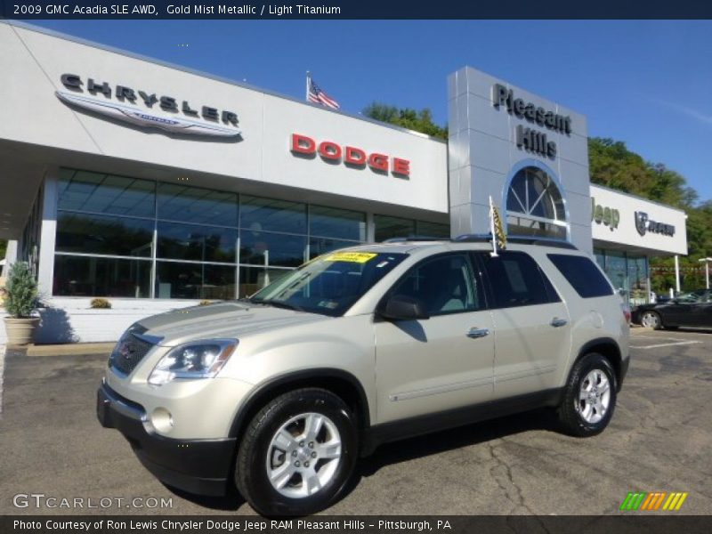 Gold Mist Metallic / Light Titanium 2009 GMC Acadia SLE AWD