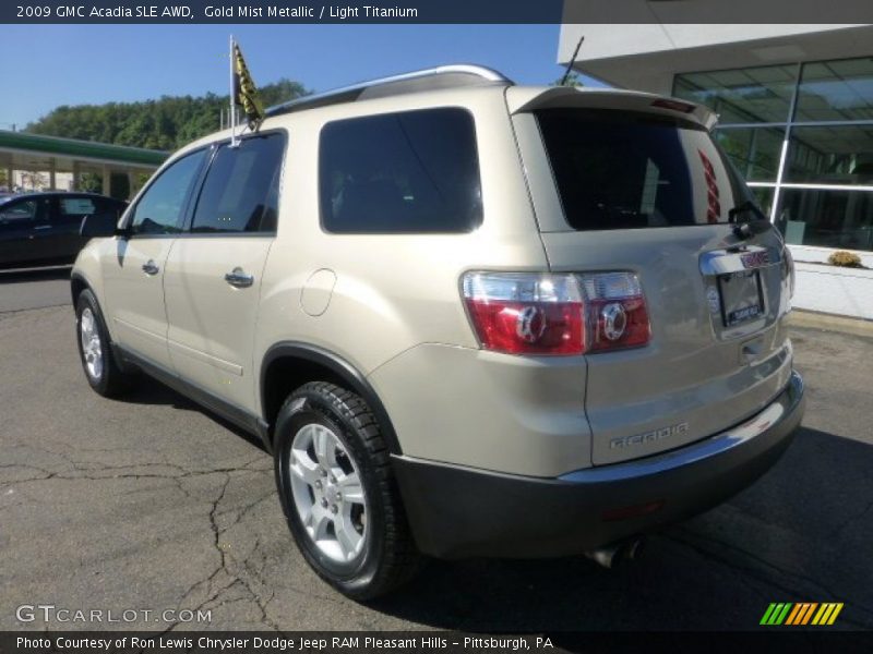 Gold Mist Metallic / Light Titanium 2009 GMC Acadia SLE AWD