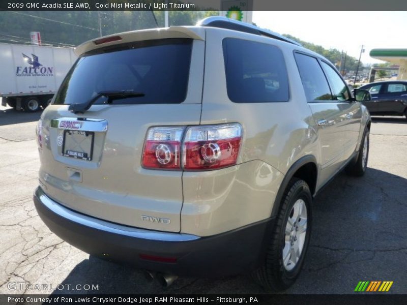 Gold Mist Metallic / Light Titanium 2009 GMC Acadia SLE AWD