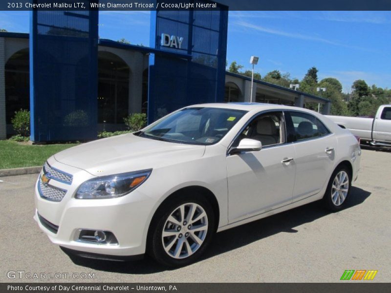 White Diamond Tricoat / Cocoa/Light Neutral 2013 Chevrolet Malibu LTZ