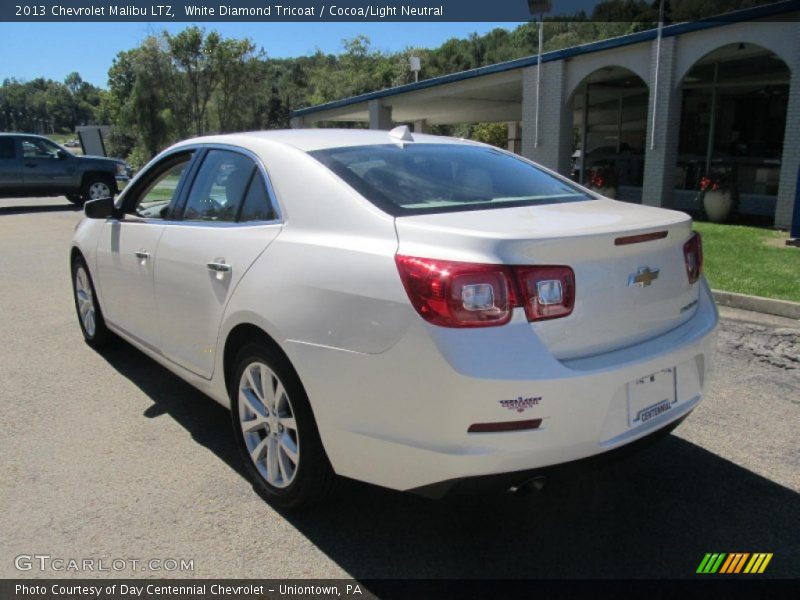 White Diamond Tricoat / Cocoa/Light Neutral 2013 Chevrolet Malibu LTZ