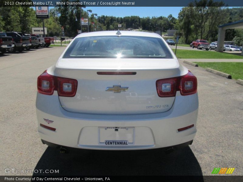 White Diamond Tricoat / Cocoa/Light Neutral 2013 Chevrolet Malibu LTZ