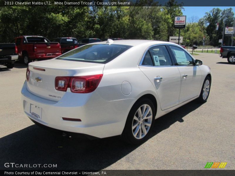 White Diamond Tricoat / Cocoa/Light Neutral 2013 Chevrolet Malibu LTZ