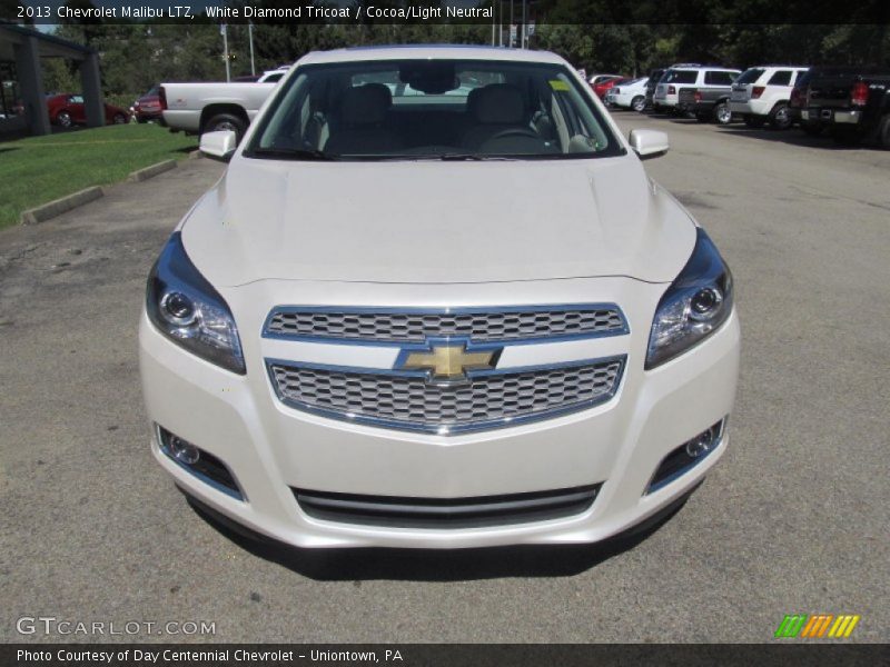 White Diamond Tricoat / Cocoa/Light Neutral 2013 Chevrolet Malibu LTZ