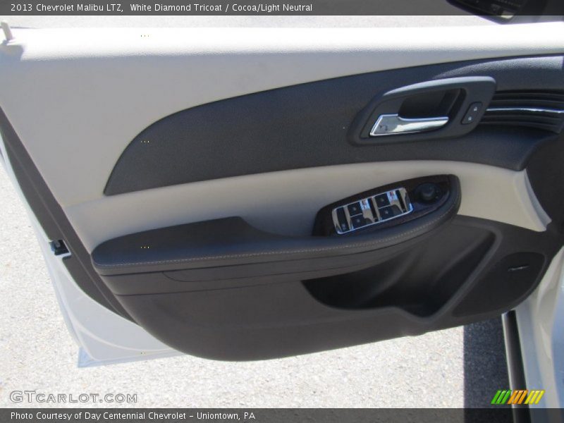 White Diamond Tricoat / Cocoa/Light Neutral 2013 Chevrolet Malibu LTZ