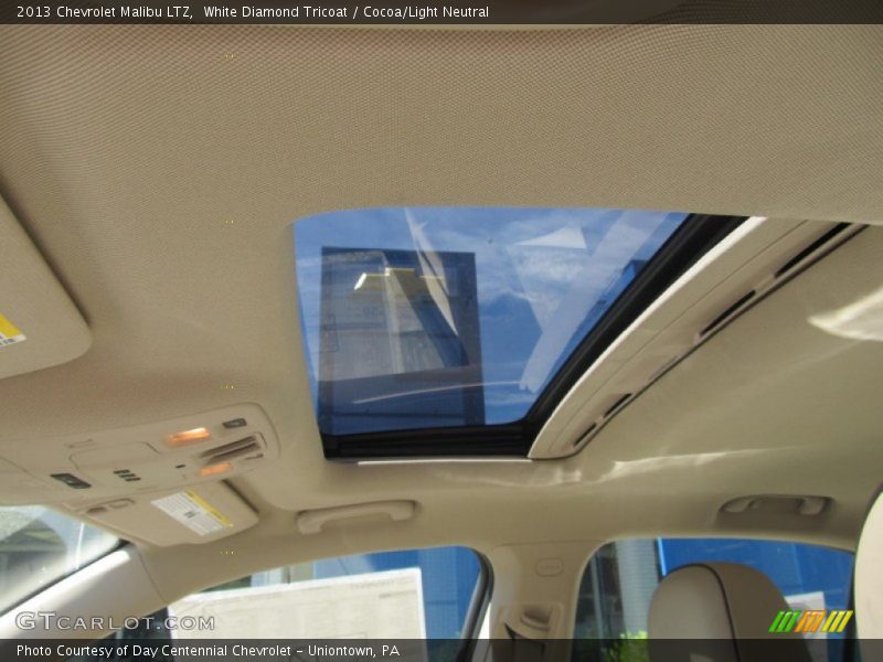 White Diamond Tricoat / Cocoa/Light Neutral 2013 Chevrolet Malibu LTZ