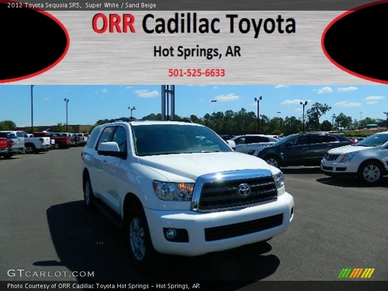 Super White / Sand Beige 2012 Toyota Sequoia SR5