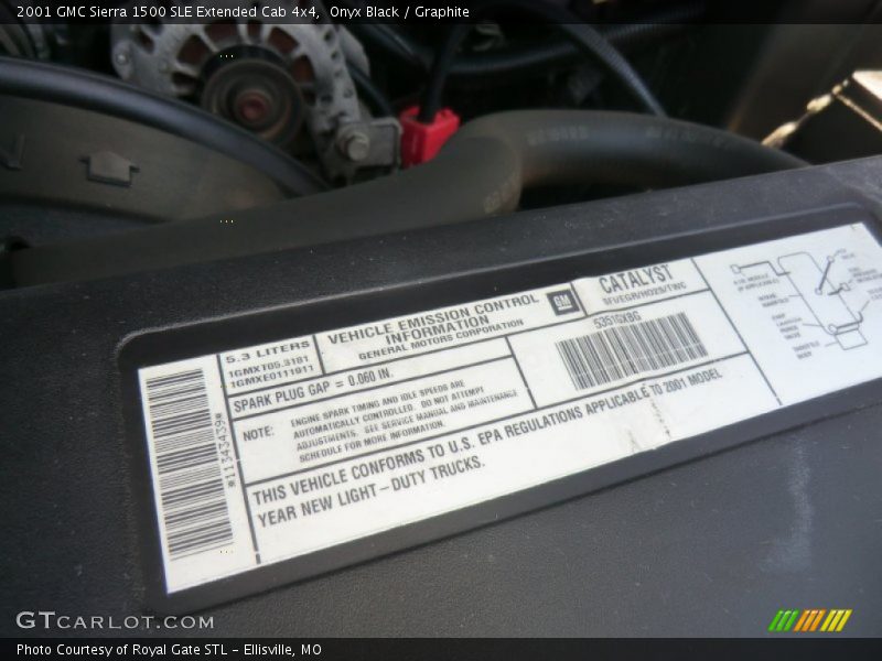 Onyx Black / Graphite 2001 GMC Sierra 1500 SLE Extended Cab 4x4
