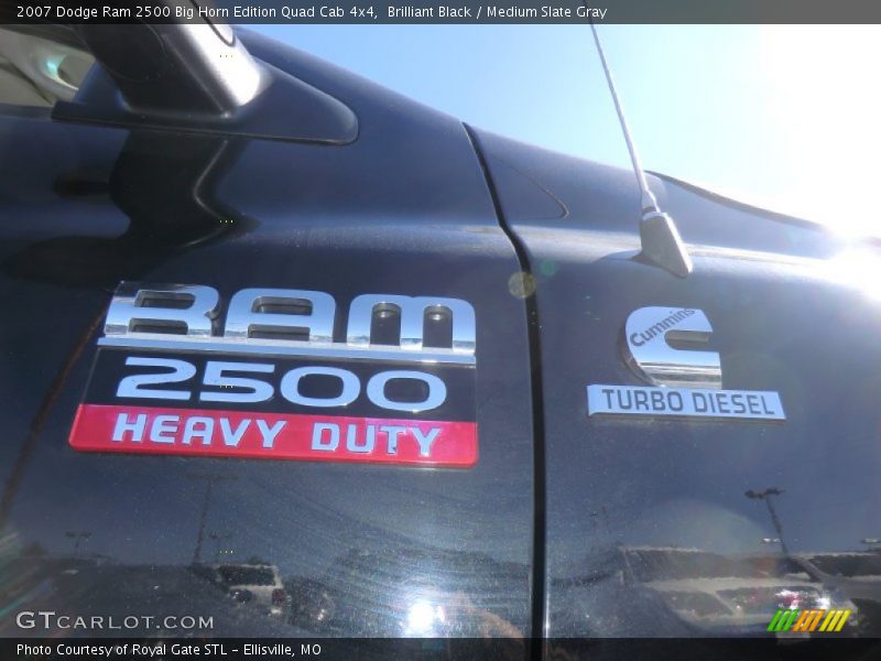 Brilliant Black / Medium Slate Gray 2007 Dodge Ram 2500 Big Horn Edition Quad Cab 4x4