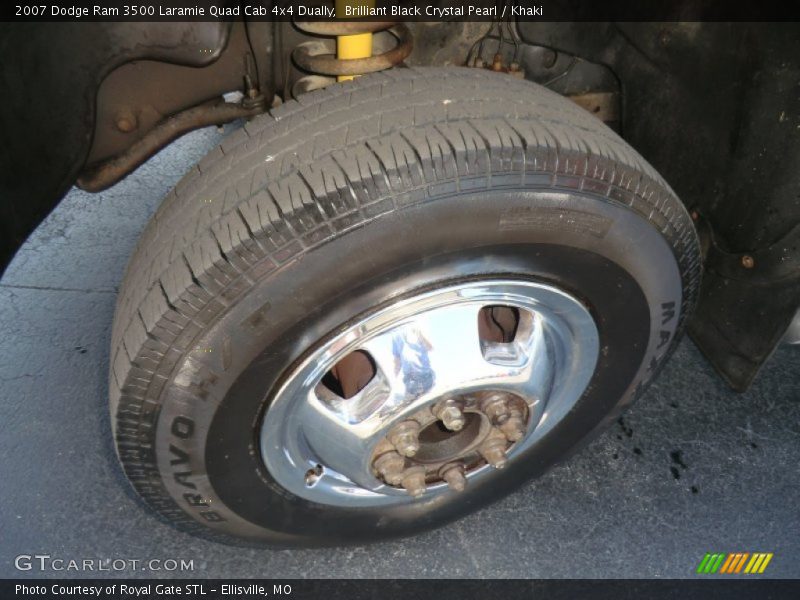Brilliant Black Crystal Pearl / Khaki 2007 Dodge Ram 3500 Laramie Quad Cab 4x4 Dually