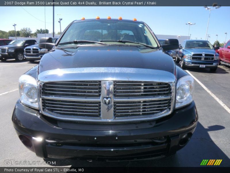 Brilliant Black Crystal Pearl / Khaki 2007 Dodge Ram 3500 Laramie Quad Cab 4x4 Dually