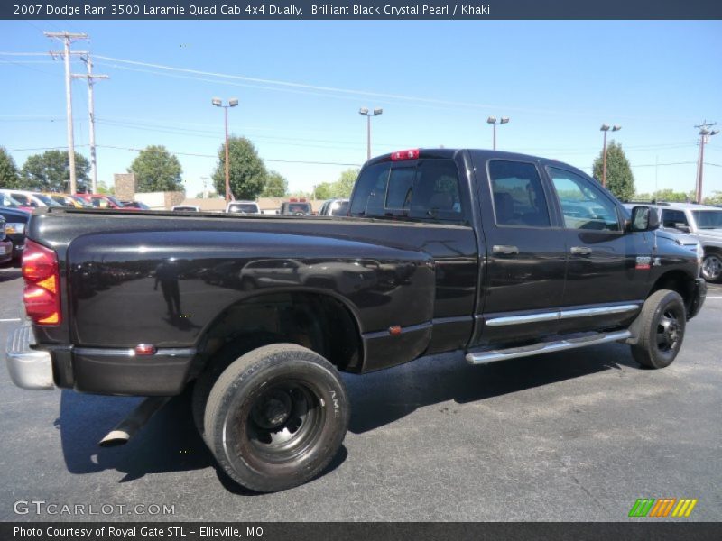 Brilliant Black Crystal Pearl / Khaki 2007 Dodge Ram 3500 Laramie Quad Cab 4x4 Dually
