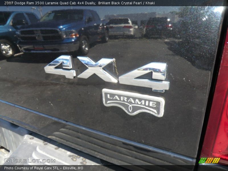 Brilliant Black Crystal Pearl / Khaki 2007 Dodge Ram 3500 Laramie Quad Cab 4x4 Dually