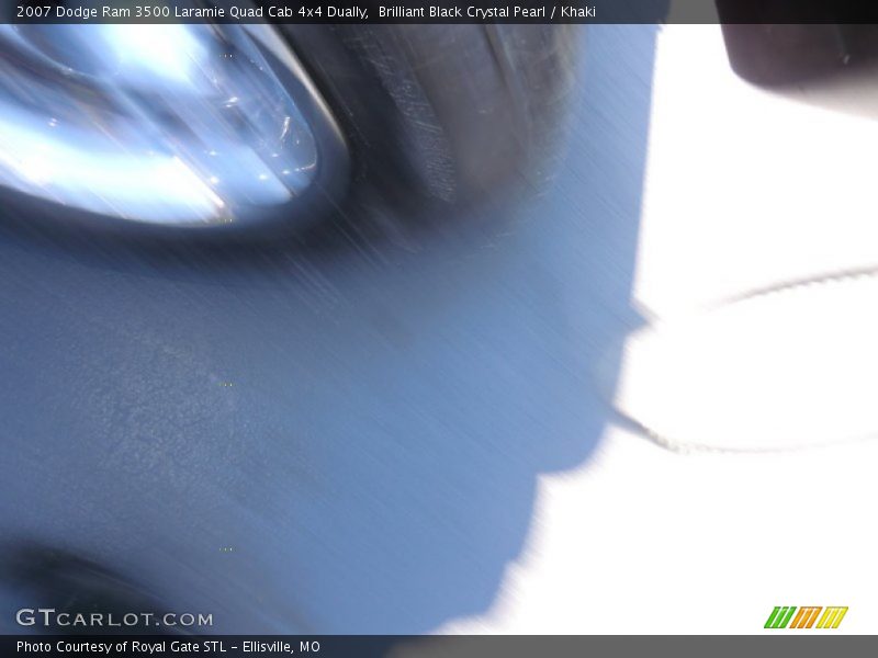 Brilliant Black Crystal Pearl / Khaki 2007 Dodge Ram 3500 Laramie Quad Cab 4x4 Dually