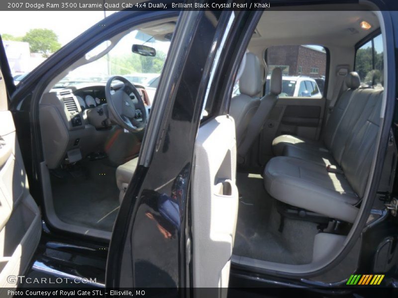 Brilliant Black Crystal Pearl / Khaki 2007 Dodge Ram 3500 Laramie Quad Cab 4x4 Dually
