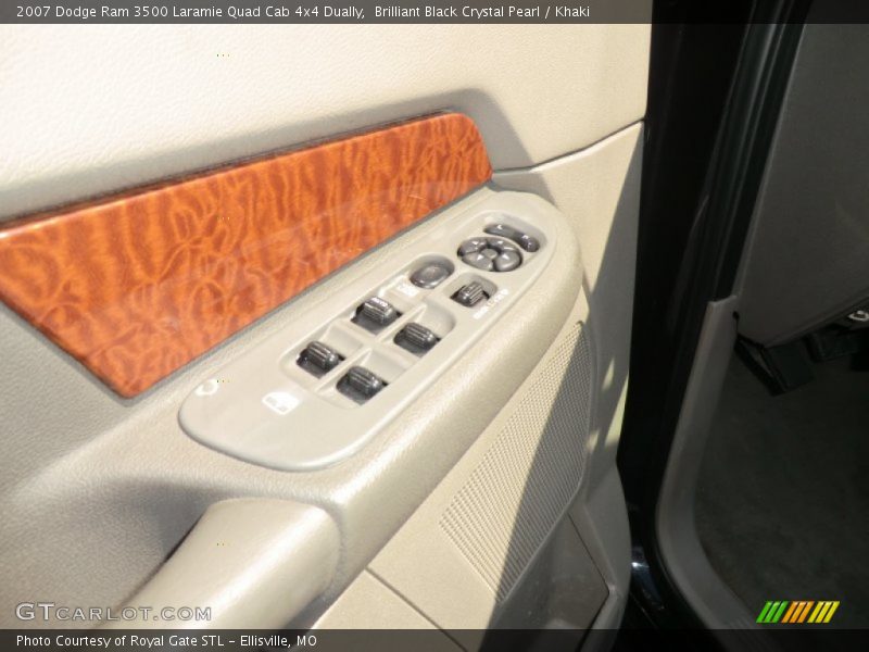 Brilliant Black Crystal Pearl / Khaki 2007 Dodge Ram 3500 Laramie Quad Cab 4x4 Dually