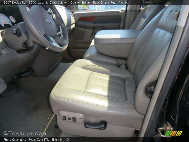 Brilliant Black Crystal Pearl / Khaki 2007 Dodge Ram 3500 Laramie Quad Cab 4x4 Dually