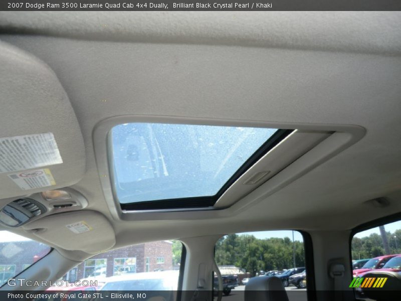Brilliant Black Crystal Pearl / Khaki 2007 Dodge Ram 3500 Laramie Quad Cab 4x4 Dually