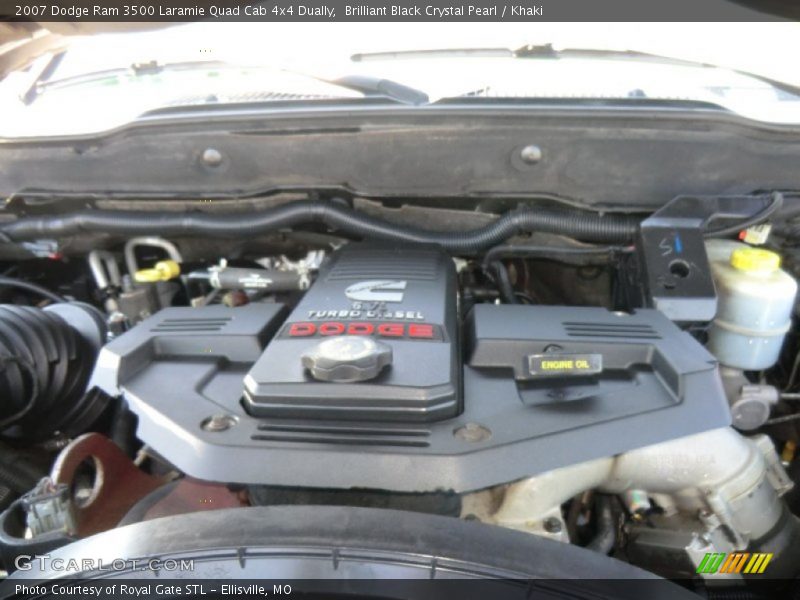 Brilliant Black Crystal Pearl / Khaki 2007 Dodge Ram 3500 Laramie Quad Cab 4x4 Dually
