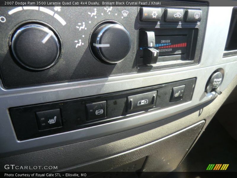 Brilliant Black Crystal Pearl / Khaki 2007 Dodge Ram 3500 Laramie Quad Cab 4x4 Dually